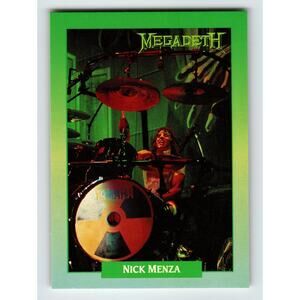 Megadeth Nick Menza 1991 Rockcards Brockum #44 Music Card